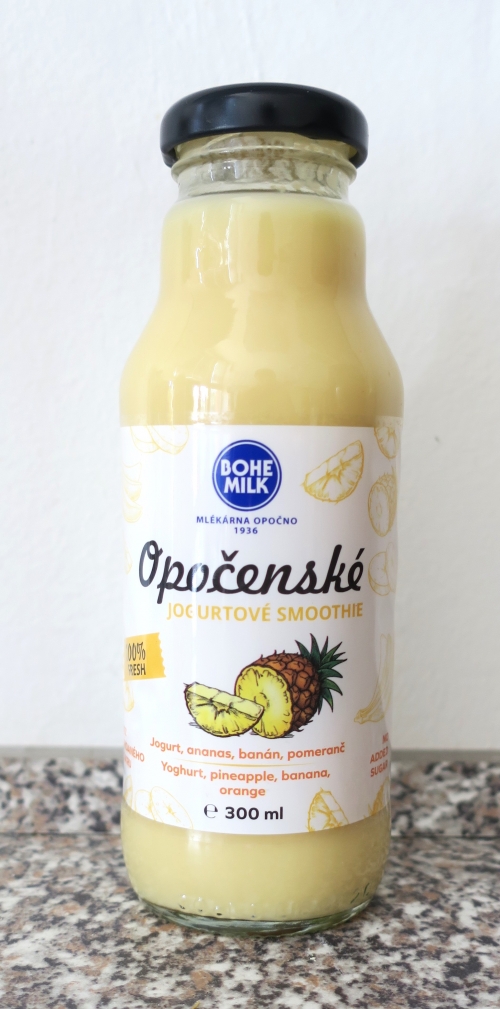 Opočenské jogurtové smoothie ananas, banán, pomeranč (2024)